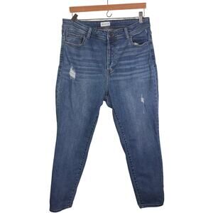 Cello Distressed Skinny Jeans Women Size 16 Mid Rise Stretch Blue Denim